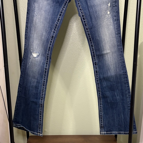 Miss Me Women's Distressed Blue Boot Cut Jeans - Picture 3 of 9